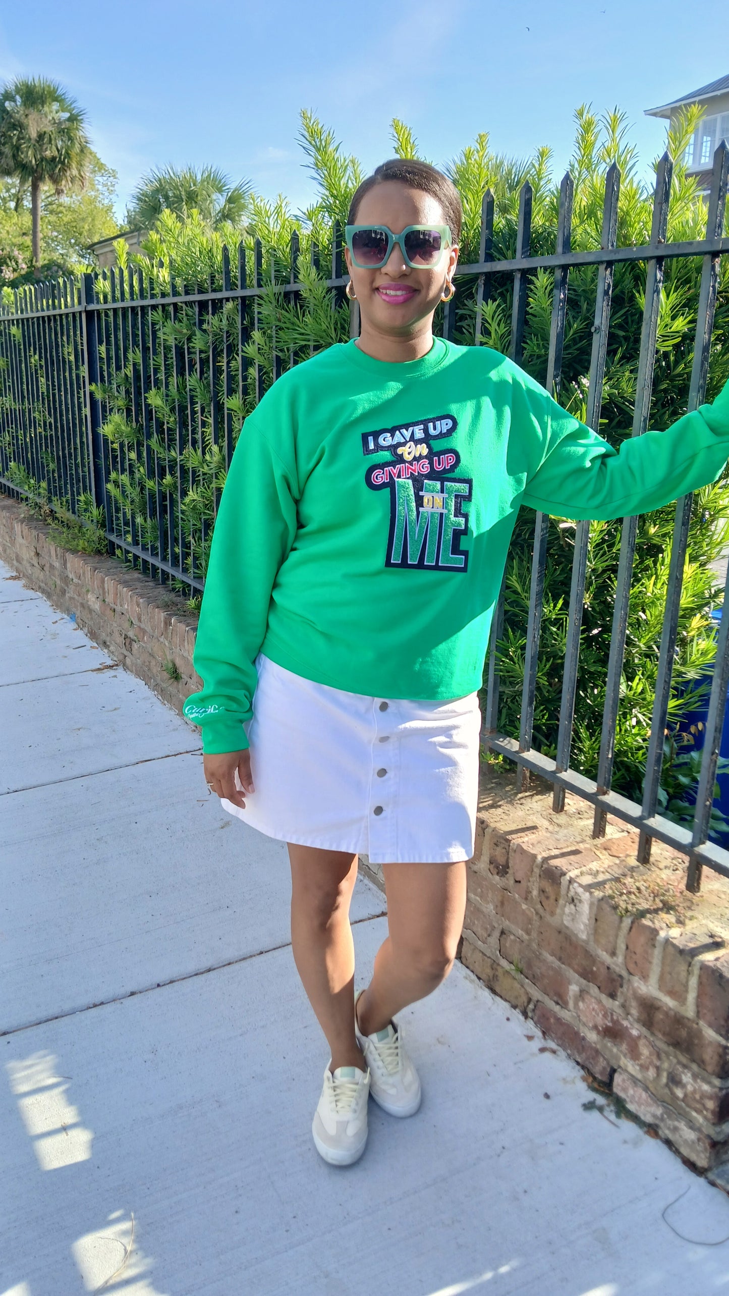 I Gave Up On Giving Up On Me- Applique Sweatshirt